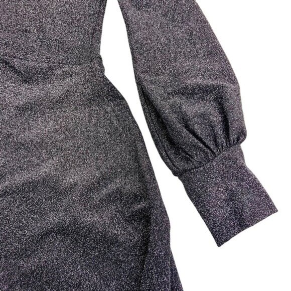 NWT Boden Black Silver Metallic Midi Dress - Picture 6 of 8